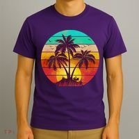 Vintage Sunset Sunrise Palm Tree Island T-Shirt thumb 3