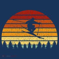 Vintage Sunset Skiing Gift For Skiers T-Shirt thumb 7