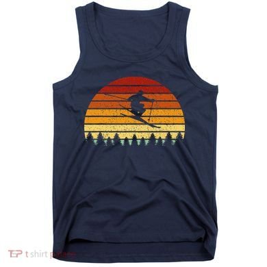 Vintage Sunset Skiing Gift For Skiers Tank Top