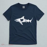 Vintage Shark Silhouette Hammerhead Shark Tiger Shark Heart T-Shirt thumb 5