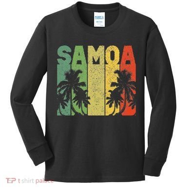 Vintage Samoa Samoan Kids Long Sleeve Shirt