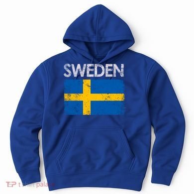 Vintage Sweden Swedish Flag Pride Gift Cool Gift Hoodie