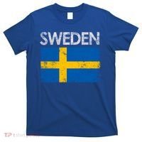 Vintage Sweden Swedish Flag Pride Gift Cool Gift T-Shirt thumb 0