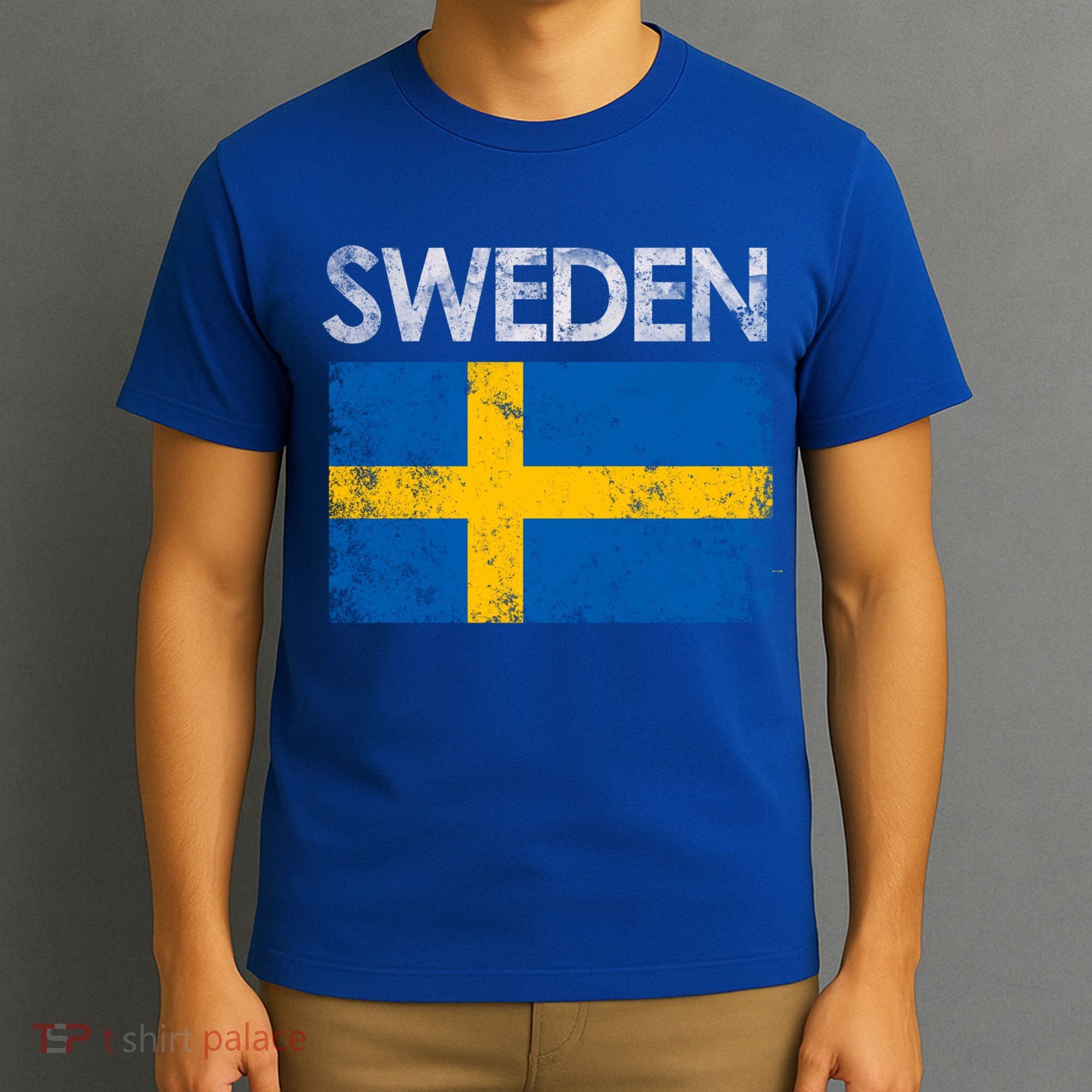 Vintage Sweden Swedish Flag Pride Gift Cool Gift T-Shirt
