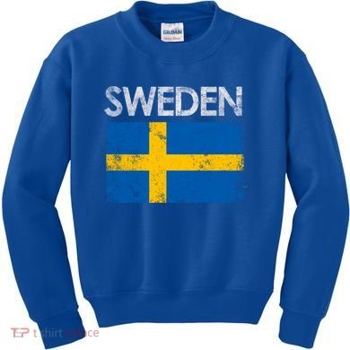 Vintage Sweden Swedish Flag Pride Gift Cool Gift Kids Sweatshirt