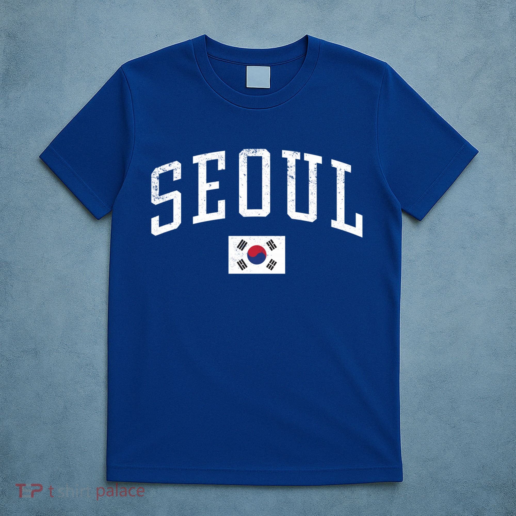 Vintage Seoul South Korea Country Flag Souvenir Vacation Cool Gift T-Shirt