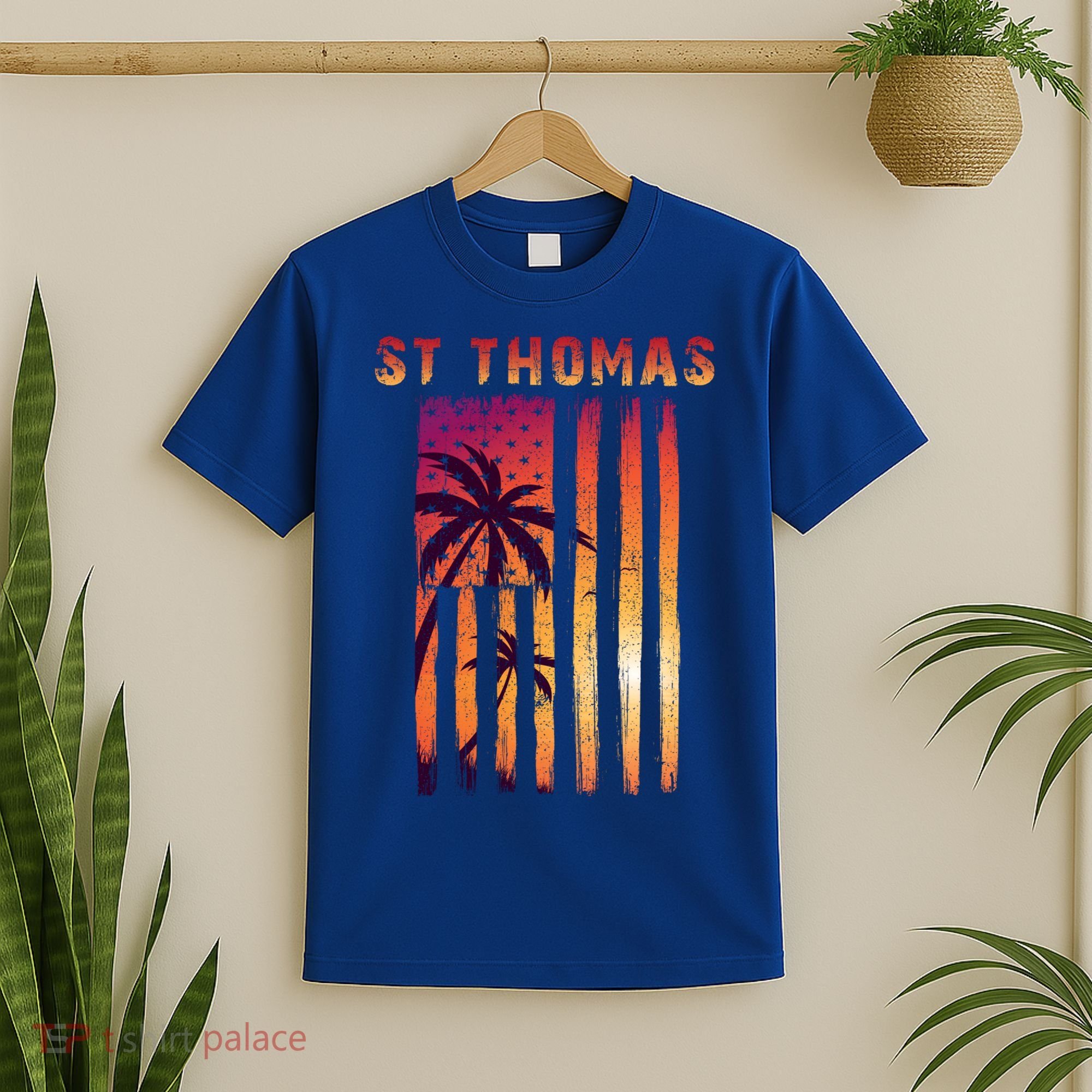 Vintage St Thomas Us Virgin Islands Patriotic Flag Meaningful Gift T-Shirt