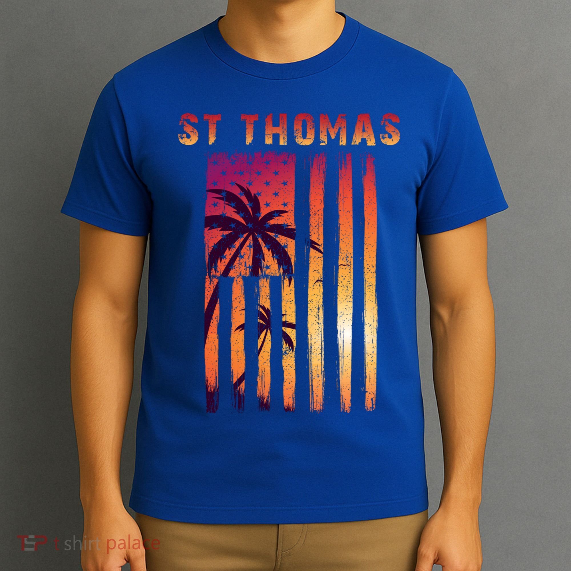 Vintage St Thomas Us Virgin Islands Patriotic Flag Meaningful Gift T-Shirt