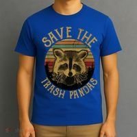 Vintage Save The Trash Pandas Funny Raccoon Animal Gift T-Shirt thumb 3