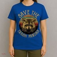 Vintage Save The Trash Pandas Funny Raccoon Animal Gift T-Shirt thumb 4