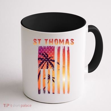 Vintage St Thomas Us Virgin Islands Patriotic Flag Gift Coffee Mug back