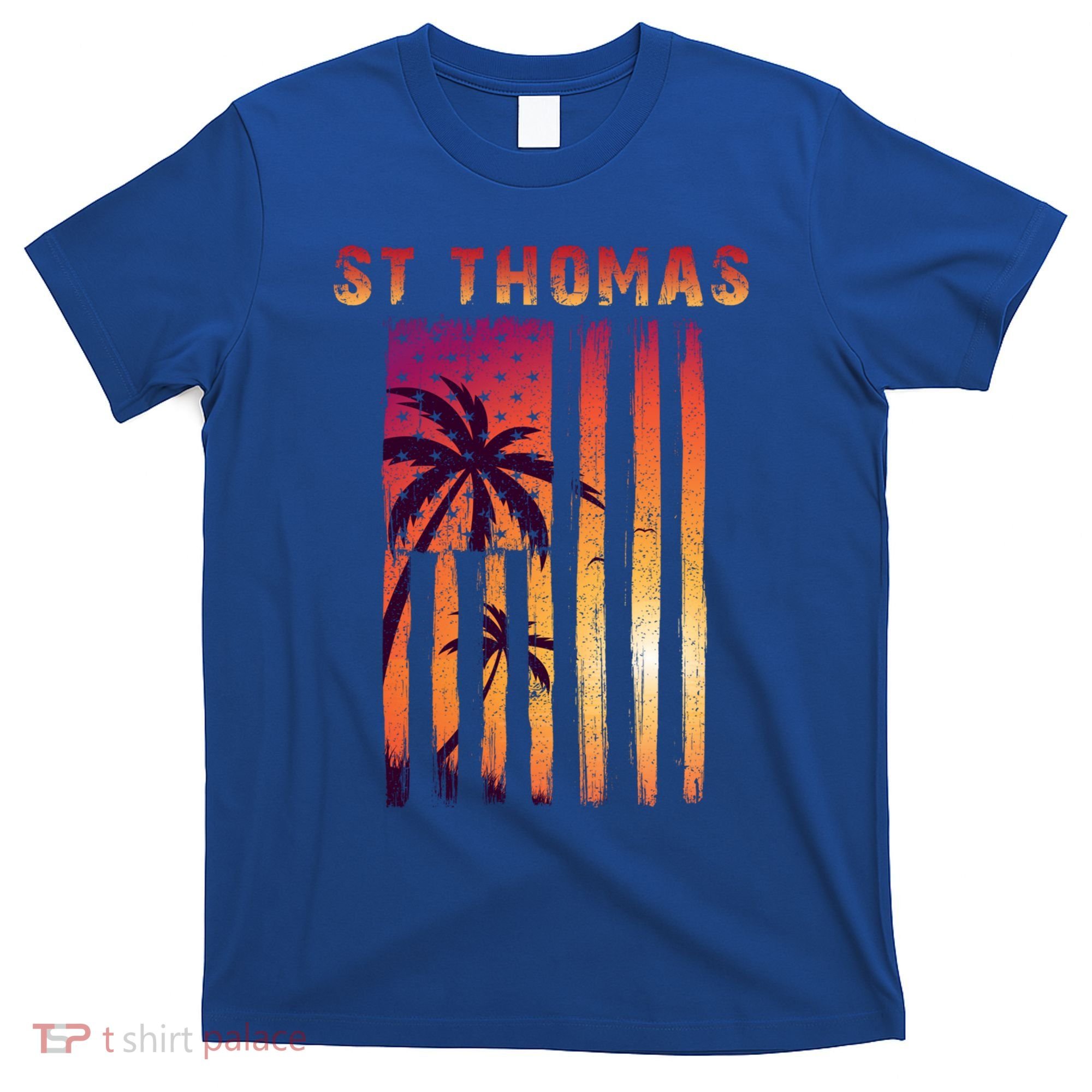 Vintage St Thomas Us Virgin Islands Patriotic Flag Gift T-Shirt
