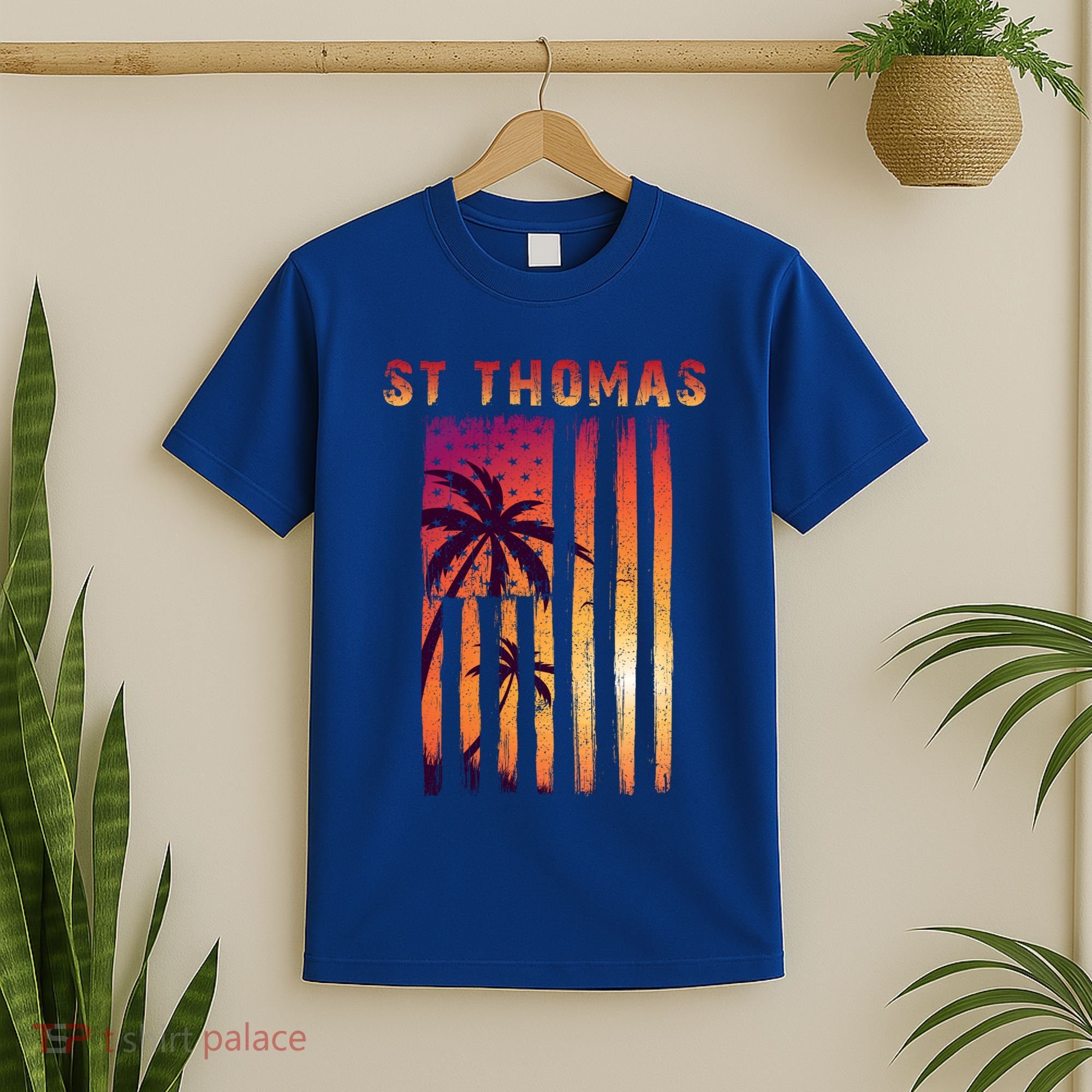 Vintage St Thomas Us Virgin Islands Patriotic Flag Gift T-Shirt