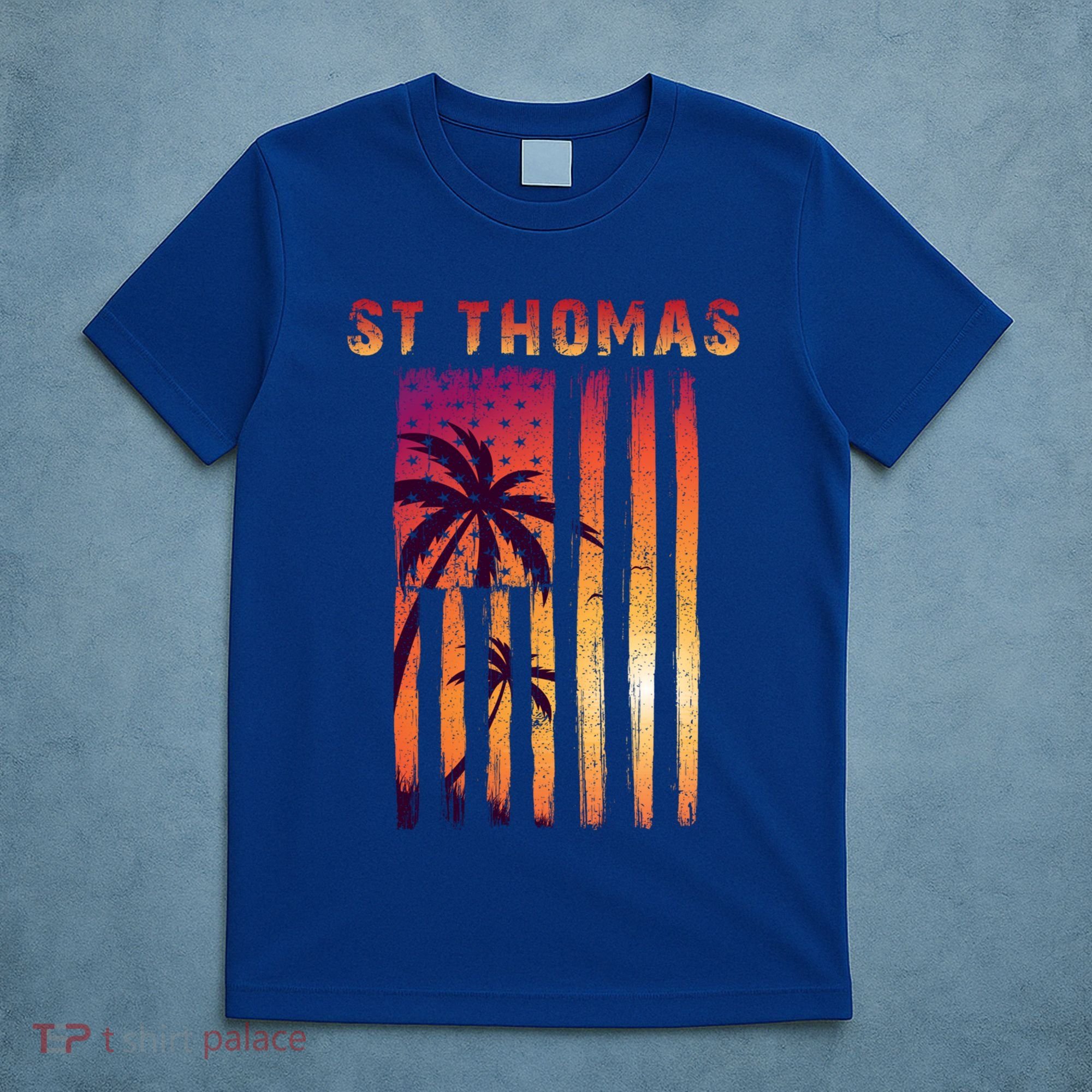 Vintage St Thomas Us Virgin Islands Patriotic Flag Gift T-Shirt