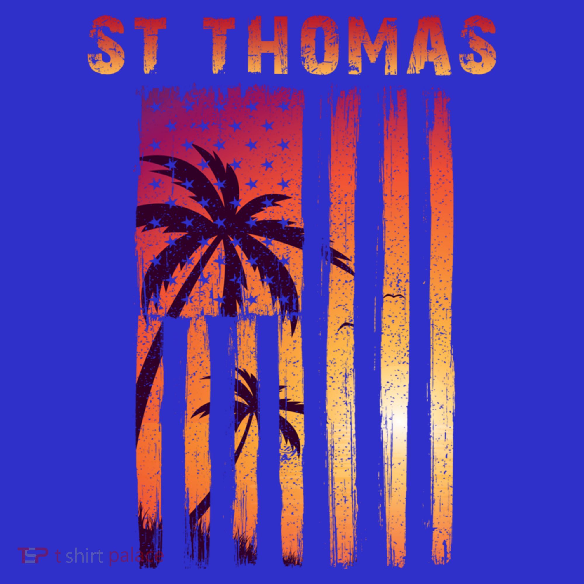Vintage St Thomas Us Virgin Islands Patriotic Flag Gift T-Shirt