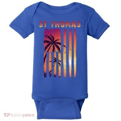 Vintage St Thomas Us Virgin Islands Patriotic Flag Gift Baby Bodysuit