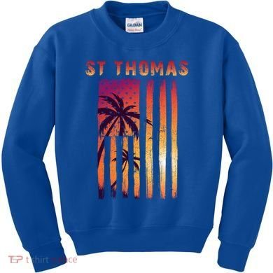 Vintage St Thomas Us Virgin Islands Patriotic Flag Gift Kids Sweatshirt