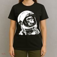 Vintage Space Travel Astronaut Monkey T-Shirt thumb 4