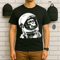 Vintage Space Travel Astronaut Monkey T-Shirt thumb 6