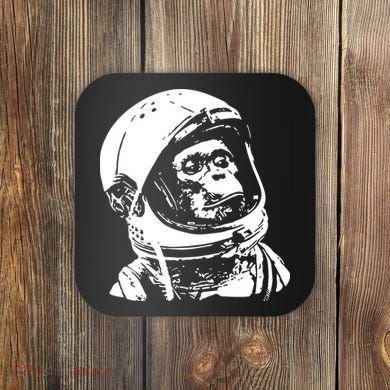 Vintage Space Travel Astronaut Monkey Coaster