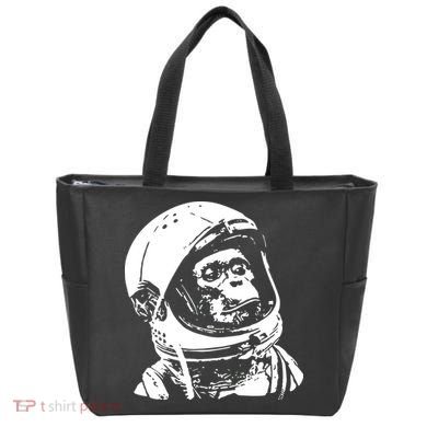 Vintage Space Travel Astronaut Monkey Tote Bag