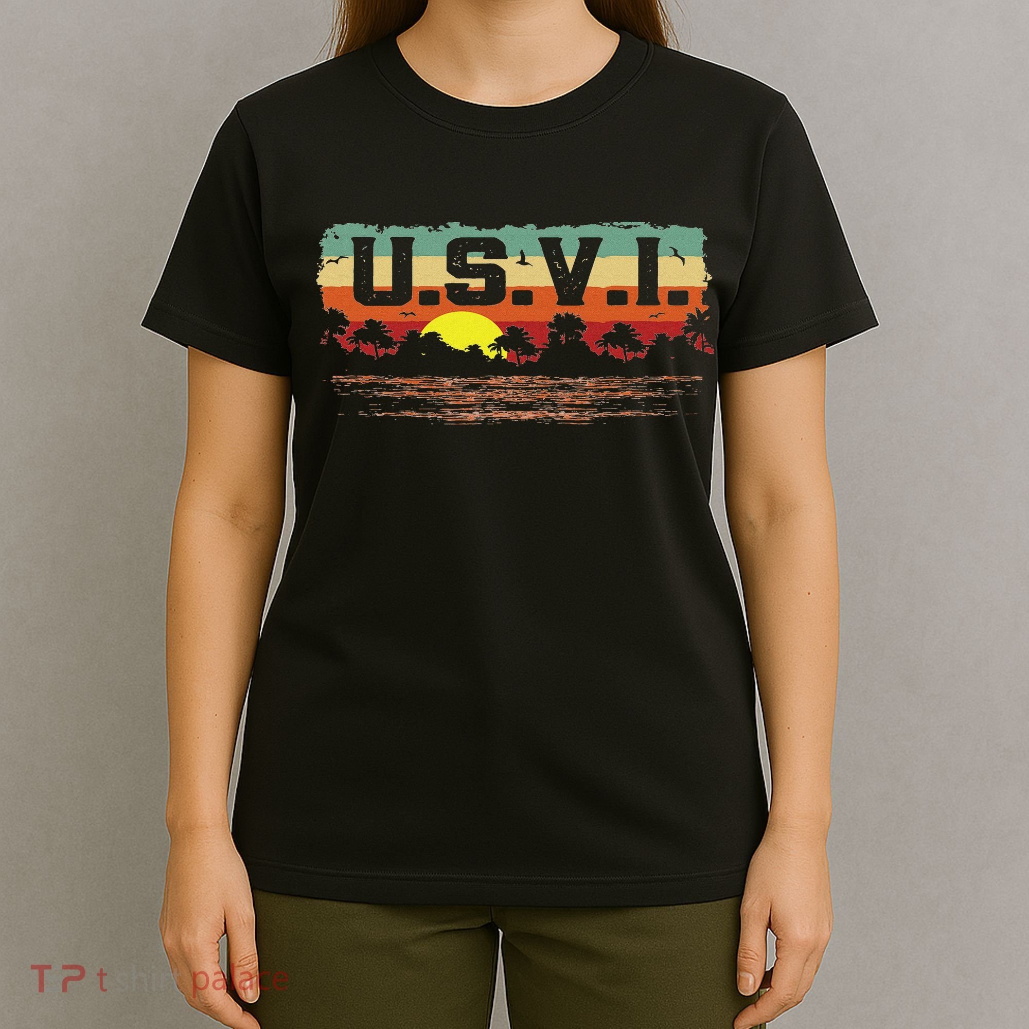 Vintage Sunset Usvi Us Virgin Islands T-Shirt