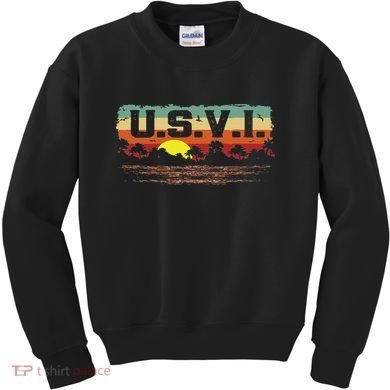 Vintage Sunset Usvi Us Virgin Islands Kids Sweatshirt