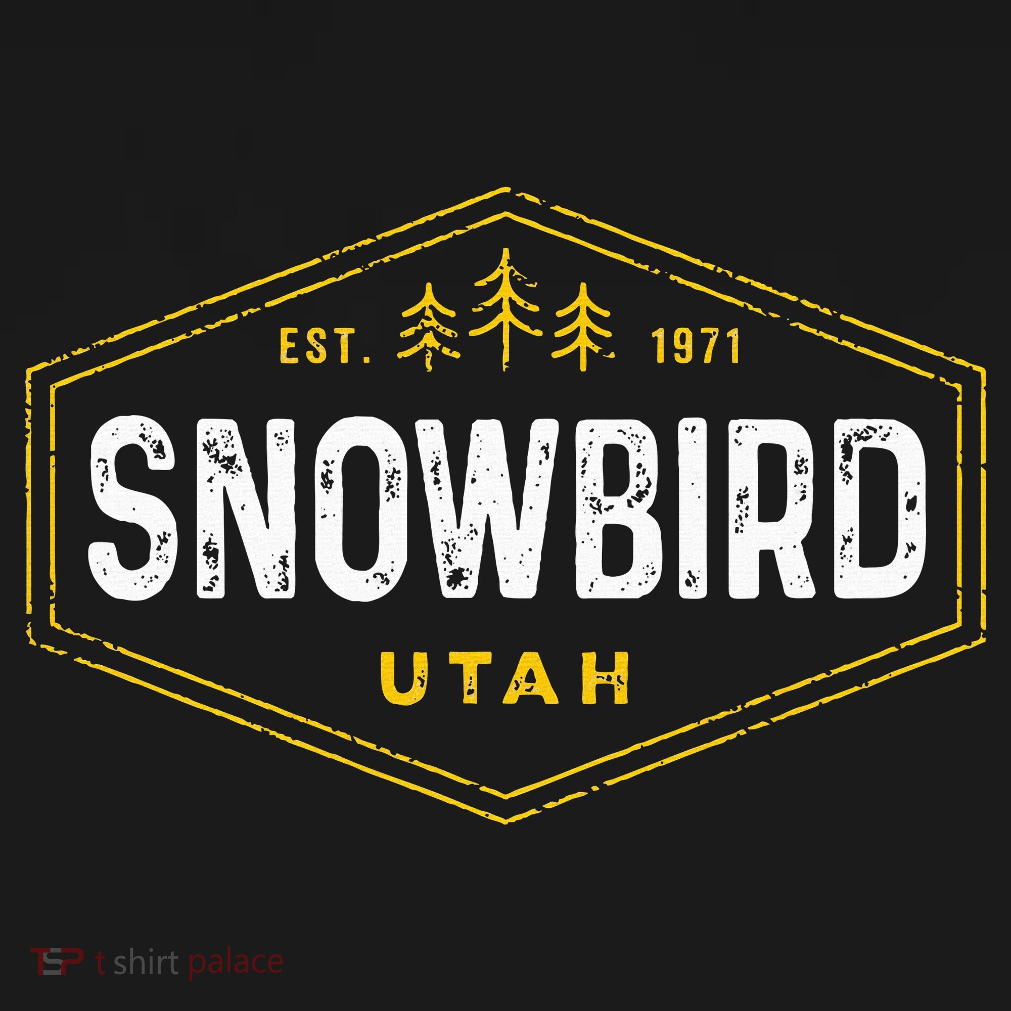 Vintage Snowbird Ut Hexagon Badge Utah Snow Ski Souvenir T-Shirt
