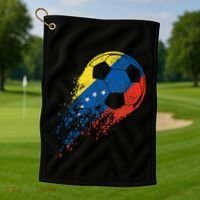 Venezuela Soccer Venezuelan Flag Pride Soccer Player Golf Towel thumb 1