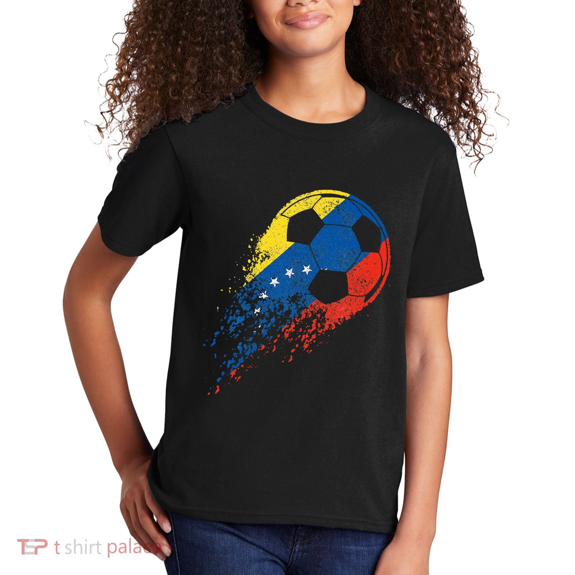 Venezuela Soccer Venezuelan Flag Pride Soccer Player Kids T-Shirt