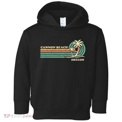 Vintage Summer Vacation Oregon Cannon Beach Toddler Hoodie