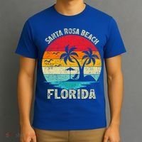 Vintage Summer Vacation Retro Florida Santa Rosa Beach Gift T-Shirt thumb 3