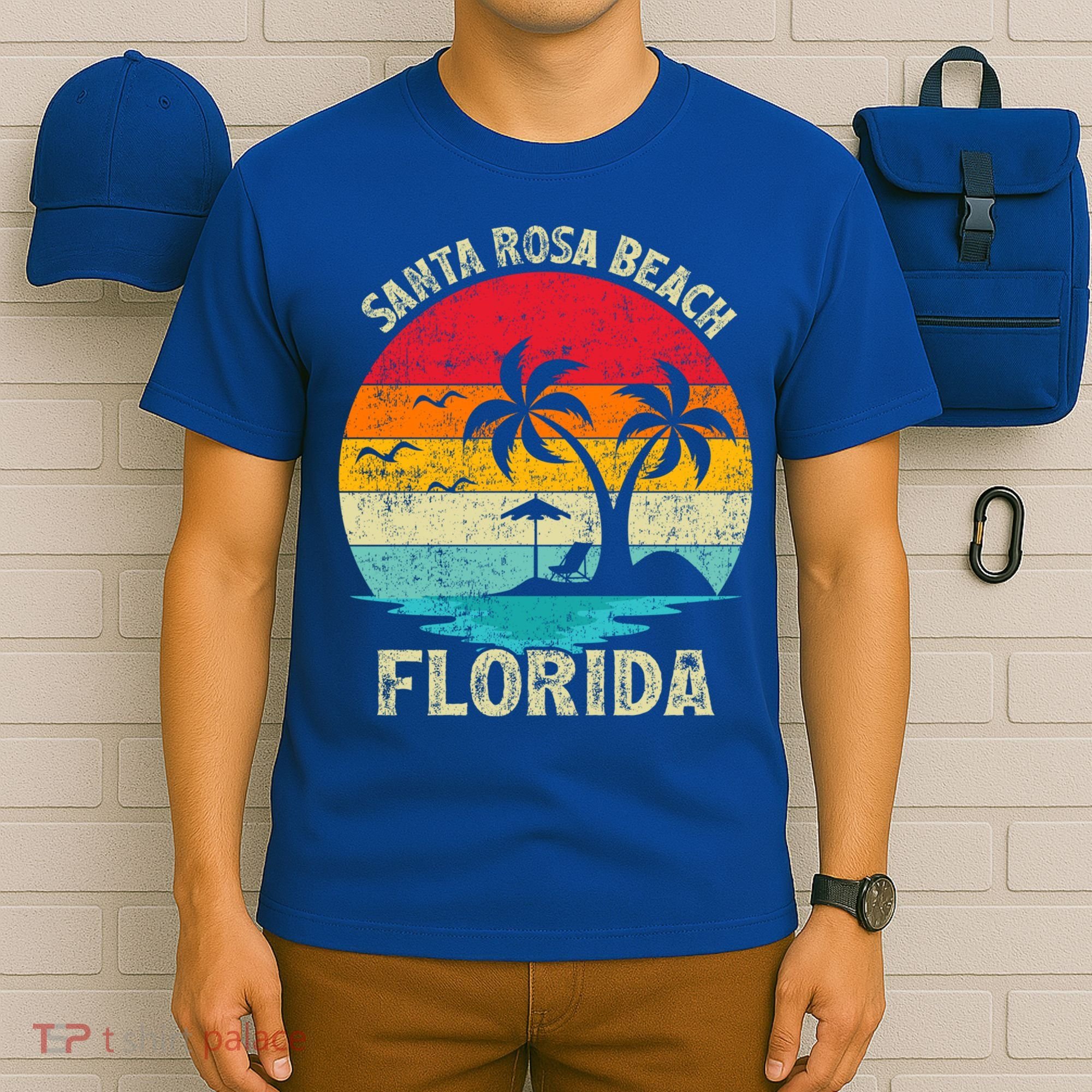 Vintage Summer Vacation Retro Florida Santa Rosa Beach Gift T-Shirt
