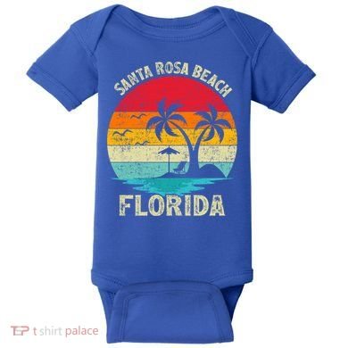 Vintage Summer Vacation Retro Florida Santa Rosa Beach Gift Baby Bodysuit