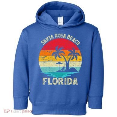 Vintage Summer Vacation Retro Florida Santa Rosa Beach Gift Toddler Hoodie