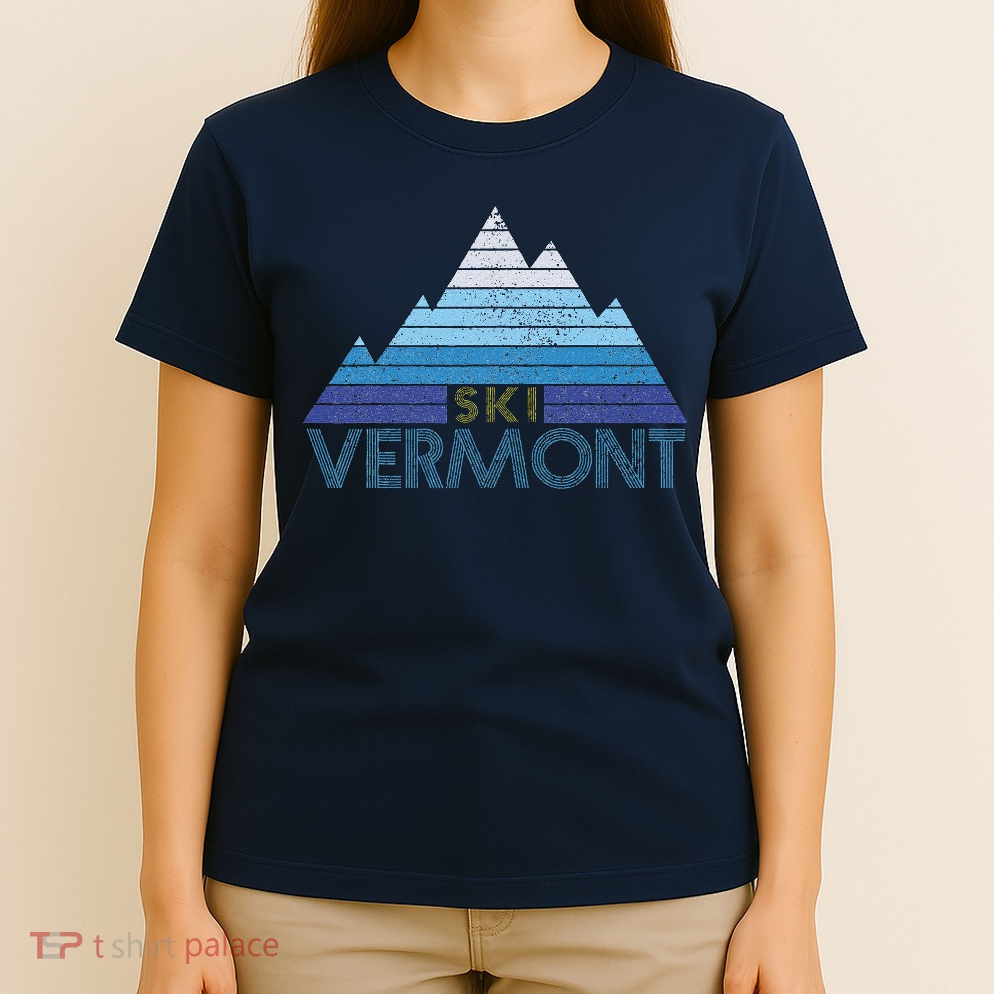 Vermont Ski Vintage Mountain Winter Sports Skiing Souvenir T-Shirt