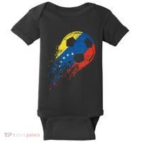 Venezuela Soccer Venezuelan Flag Pride Soccer Player Baby Bodysuit thumb 0