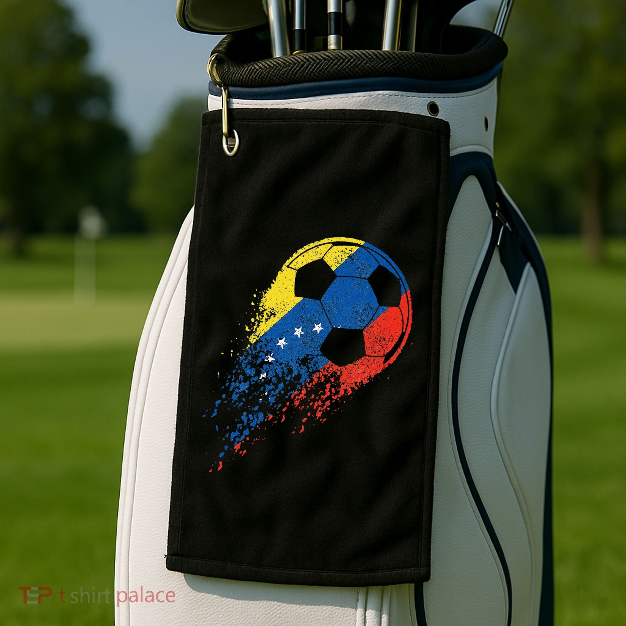 Venezuela Soccer Venezuelan Flag Pride Soccer Player Golf Towel