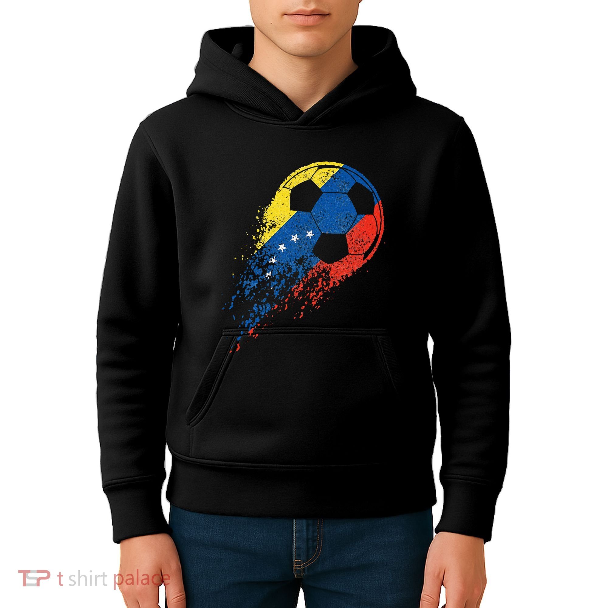 Venezuela Soccer Venezuelan Flag Pride Soccer Player Kids Hoodie