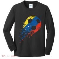 Venezuela Soccer Venezuelan Flag Pride Soccer Player Kids Long Sleeve Shirt thumb 0