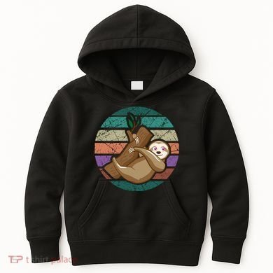 Vintage Sloth Kids Hoodie