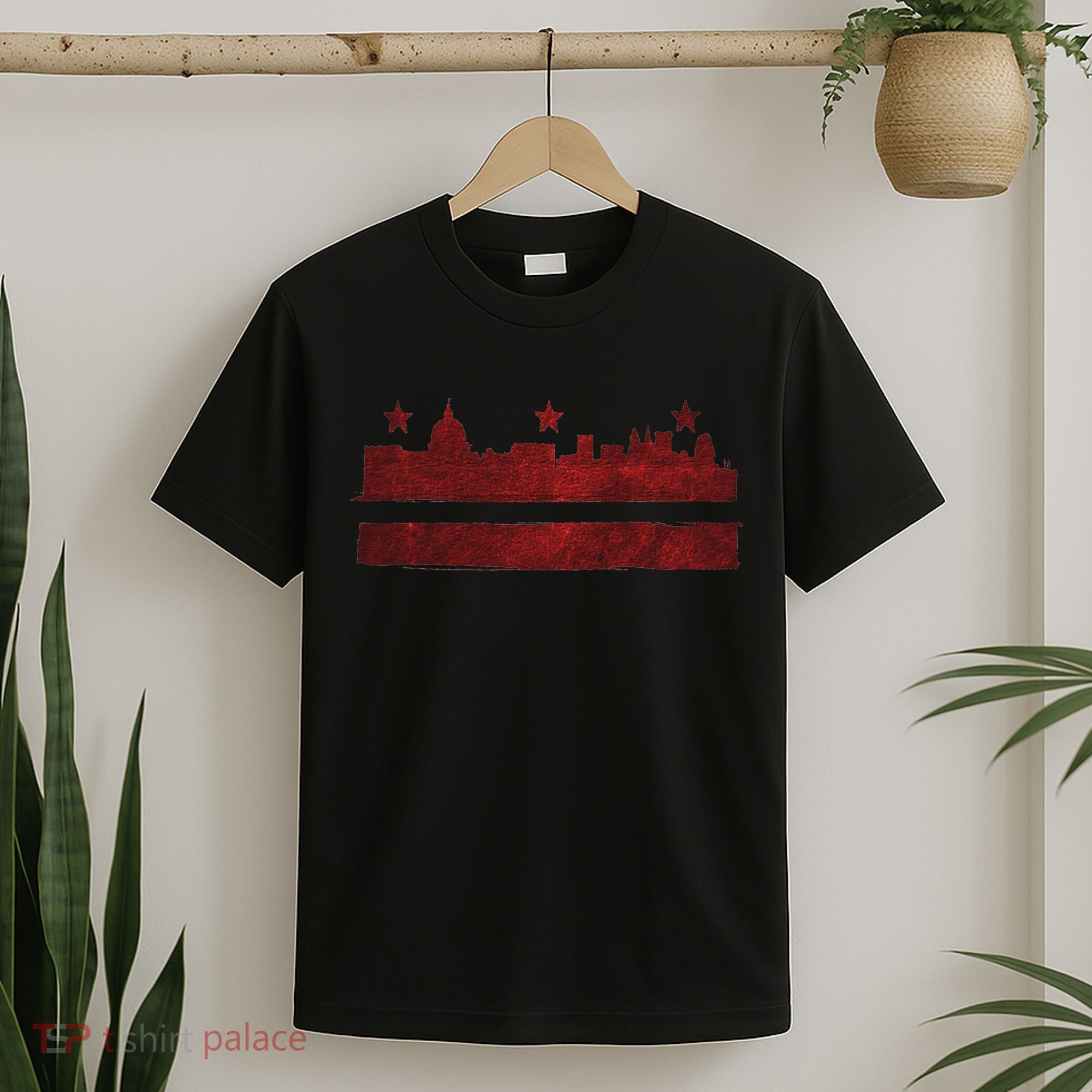 Vintage Skyline Washington Dc Flag Cities Usa Pride T-Shirt
