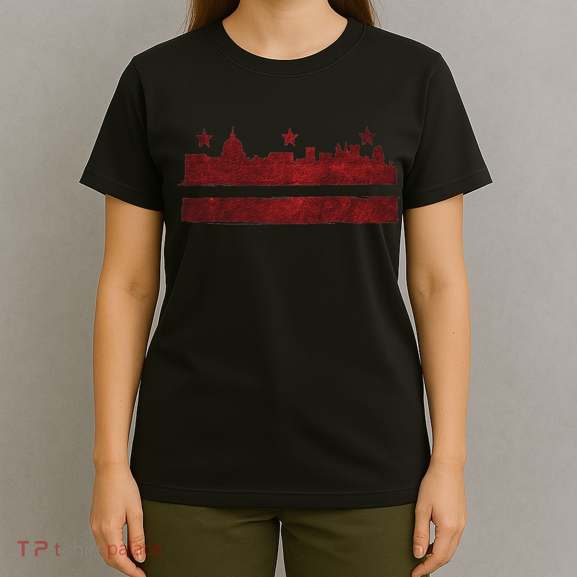 Vintage Skyline Washington Dc Flag Cities Usa Pride T-Shirt