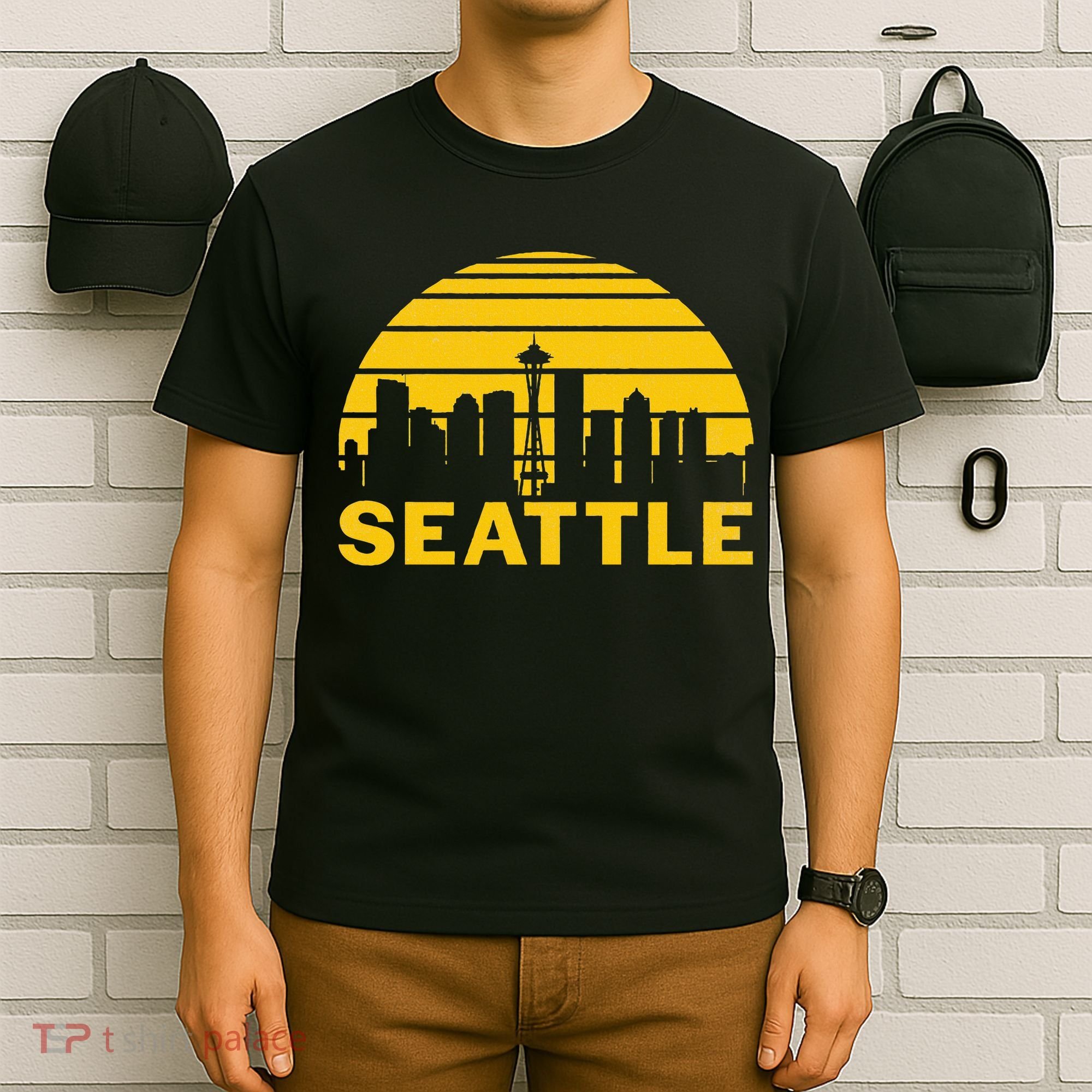 Vintage Seattle Washington Cityscape T-Shirt