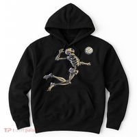 Volleyball Skeleton Women Volleyball Player Halloween Hoodie thumb 0