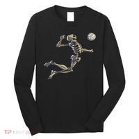 Volleyball Skeleton Women Volleyball Player Halloween Long Sleeve Shirt thumb 0