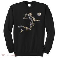 Volleyball Skeleton Women Volleyball Player Halloween Sweatshirt thumb 0