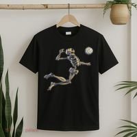 Volleyball Skeleton Women Volleyball Player Halloween T-Shirt thumb 2