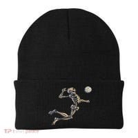 Volleyball Skeleton Women Volleyball Player Halloween Beanie thumb 0