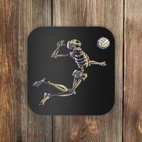 Volleyball Skeleton Women Volleyball Player Halloween Coaster thumb 0